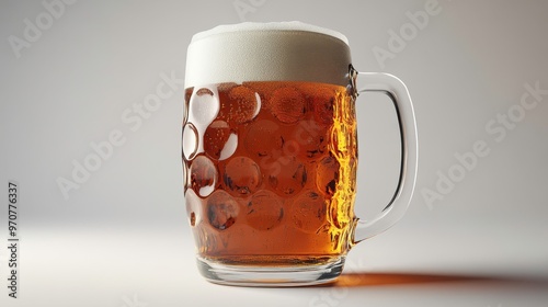 Beer mug clipart, element, 3D illustration, realistic, isolated on white background