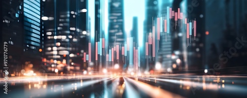 Abstract Cityscape with Hov...