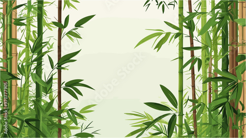 Tropical Bamboo Backdrop with Modern Asian Aesthetics