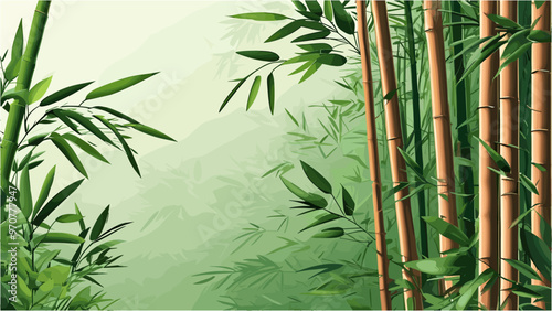 Tropical Bamboo Backdrop with Modern Asian Aesthetics