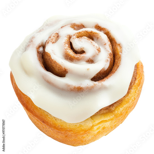 Freshly baked cinnamon roll photo