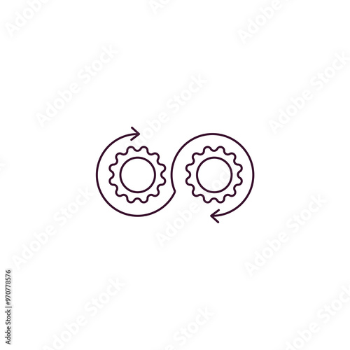 devops outline icon. Linear vector from technology concept. Thin line devops icon isolated on white background