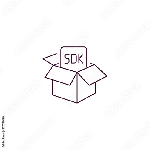 sdk outline icon. Linear vector from technology concept. Thin line sdk icon isolated on white background