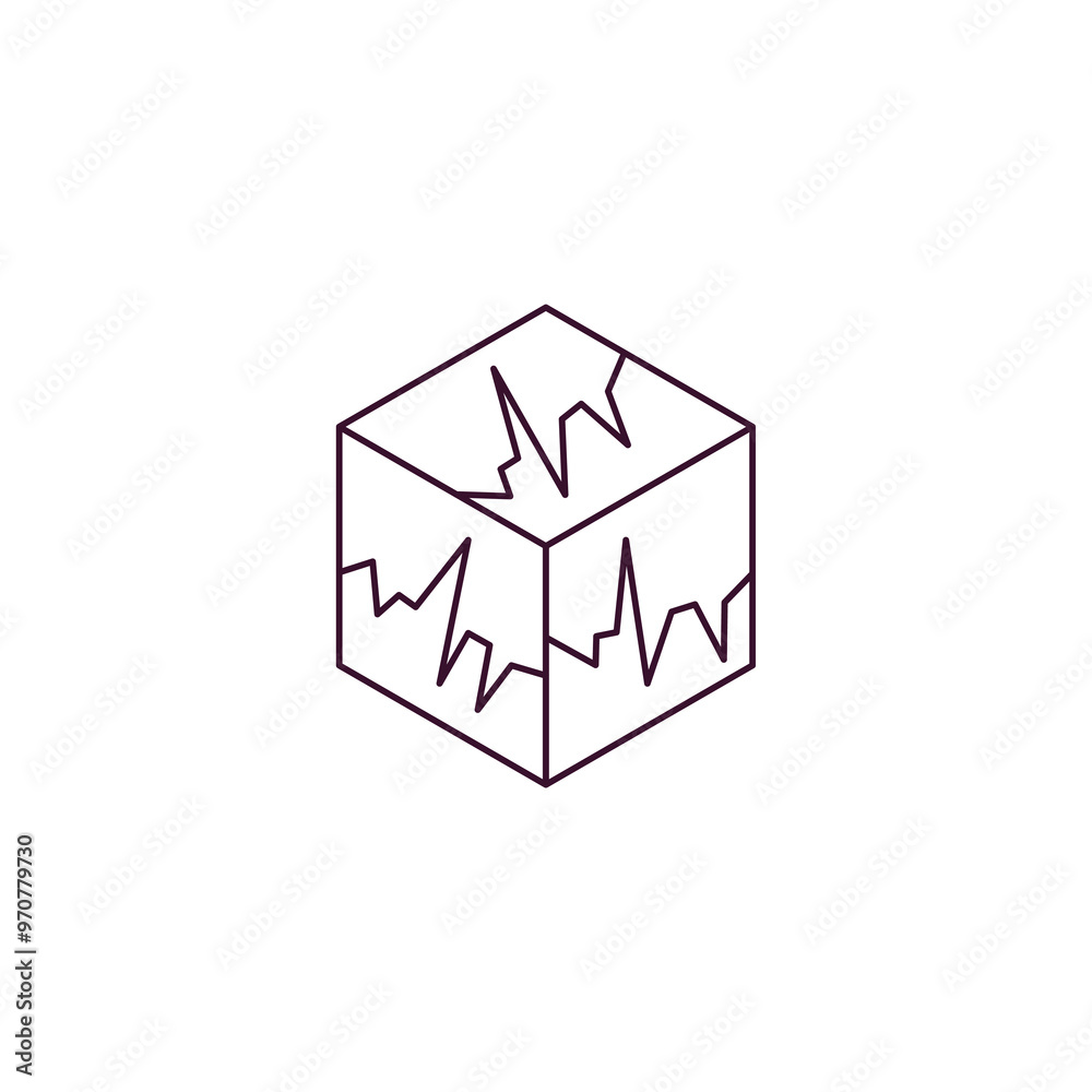 virtual box outline icon. Linear vector from technology concept. Thin line virtual box icon isolated on white background