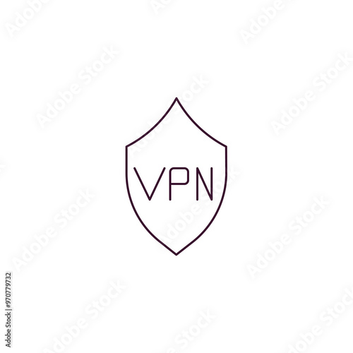 vpn outline icon. Linear vector from technology concept. Thin line vpn icon isolated on white background