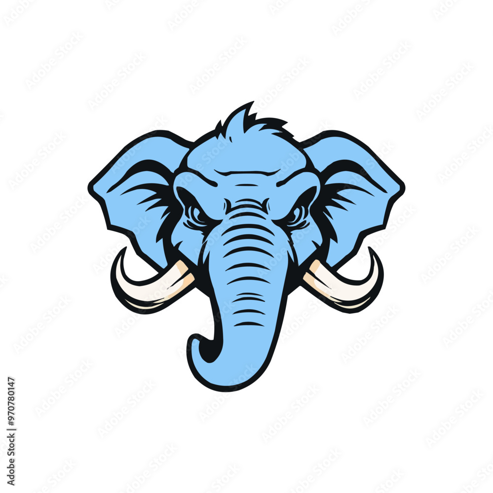 Elephant mascot logo design vector with modern illustration concept style for badge, emblem and t shirt printing. Elephant head illustration for sport team. Elephant mascot logo design vector with modern illustration concept style for badge, emblem and t shirt printing. Elephant head illustration for sport team.