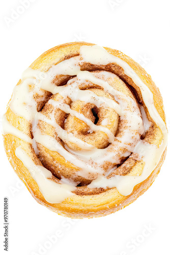 Sweet cinnamon roll with icing