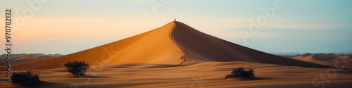 Sand dunes. Desert landscape with beautiful sand dunes and blue sky