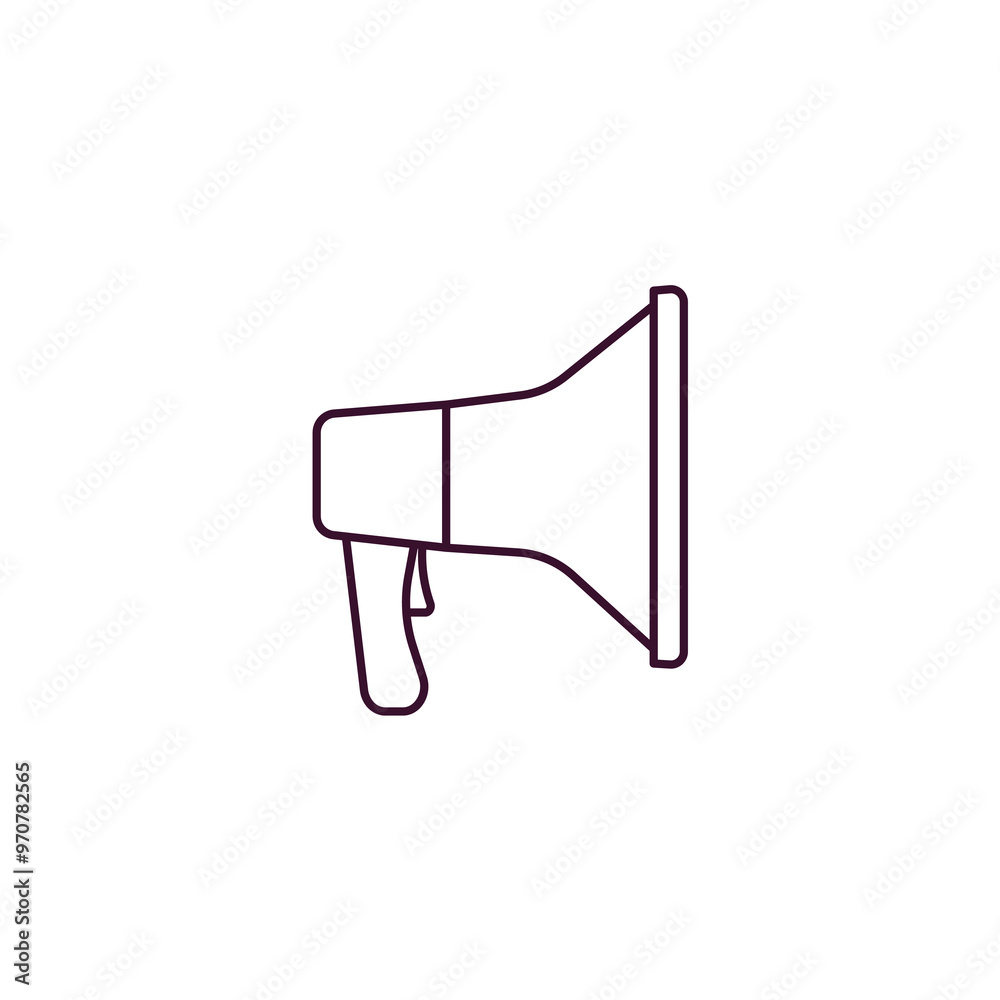 megaphone side view outline icon. Linear vector from tools concept. Thin line megaphone side view icon isolated on white background megaphone side view outline icon. Linear vector from tools concept. Thin line megaphone side view icon isolated on white background