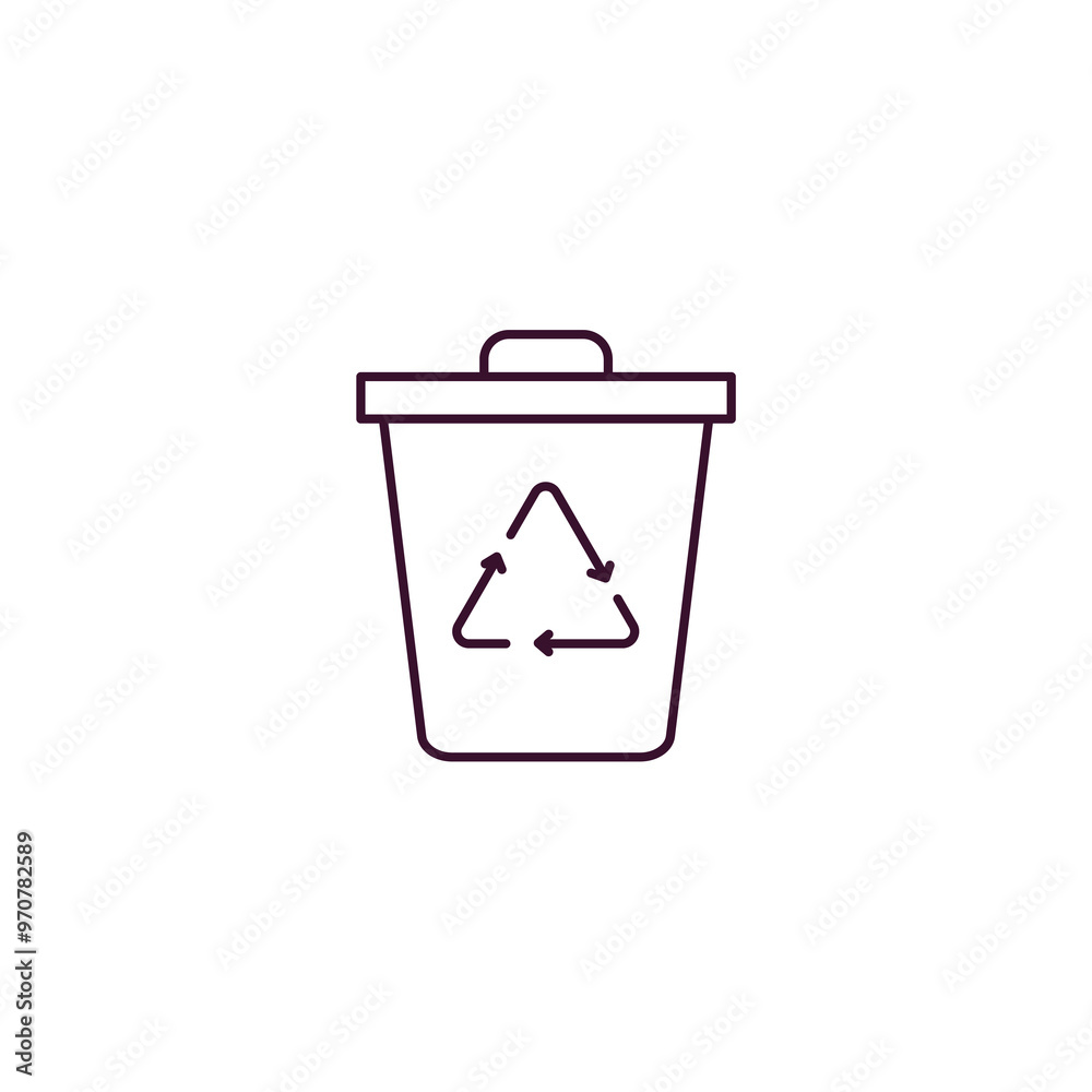 recycling bin outline icon. Linear vector from tools concept. Thin line recycling bin icon isolated on white background recycling bin outline icon. Linear vector from tools concept. Thin line recycling bin icon isolated on white background