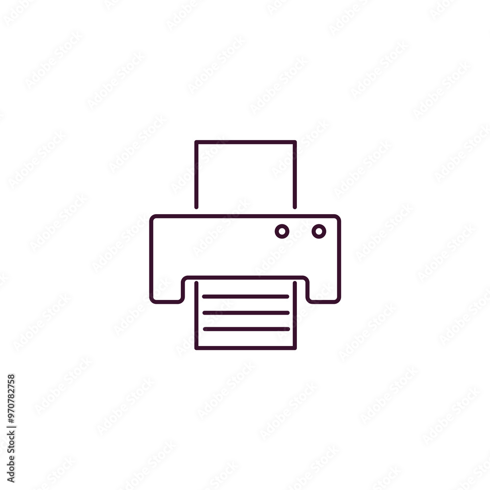 print button outline icon. Linear vector from tools concept. Thin line print button icon isolated on white background print button outline icon. Linear vector from tools concept. Thin line print button icon isolated on white background