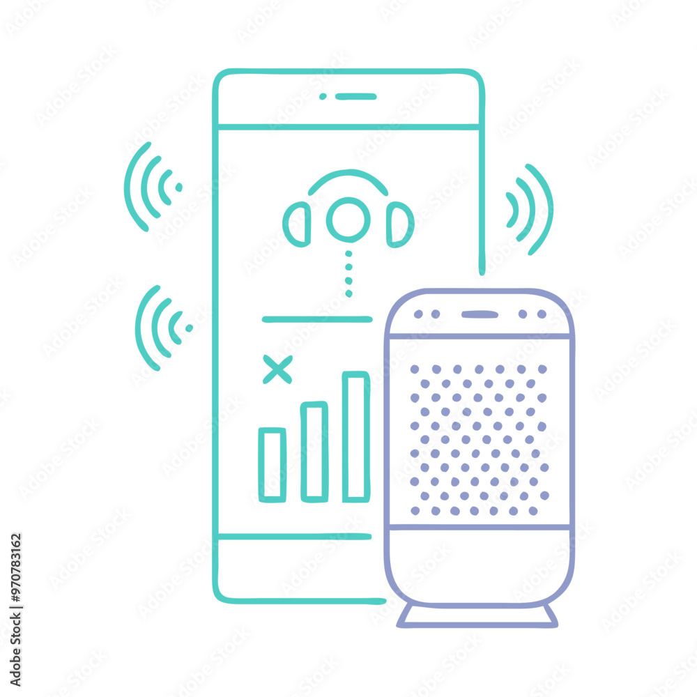 Editable icon of smart speaker display in blue and purple tones, home assistant
Editable icon of smart speaker display in blue and purple tones, home assistant