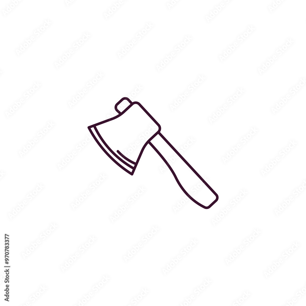 hand axe outline icon. Linear vector from tools concept. Thin line hand axe icon isolated on white background hand axe outline icon. Linear vector from tools concept. Thin line hand axe icon isolated on white background