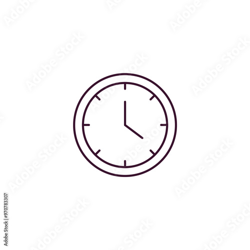 circular clock outline icon. Linear vector from tools concept. Thin line circular clock icon isolated on white background