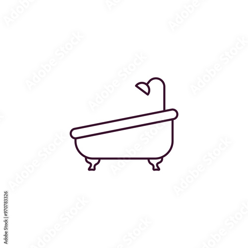 bath tub outline icon. Linear vector from tools concept. Thin line bath tub icon isolated on white background