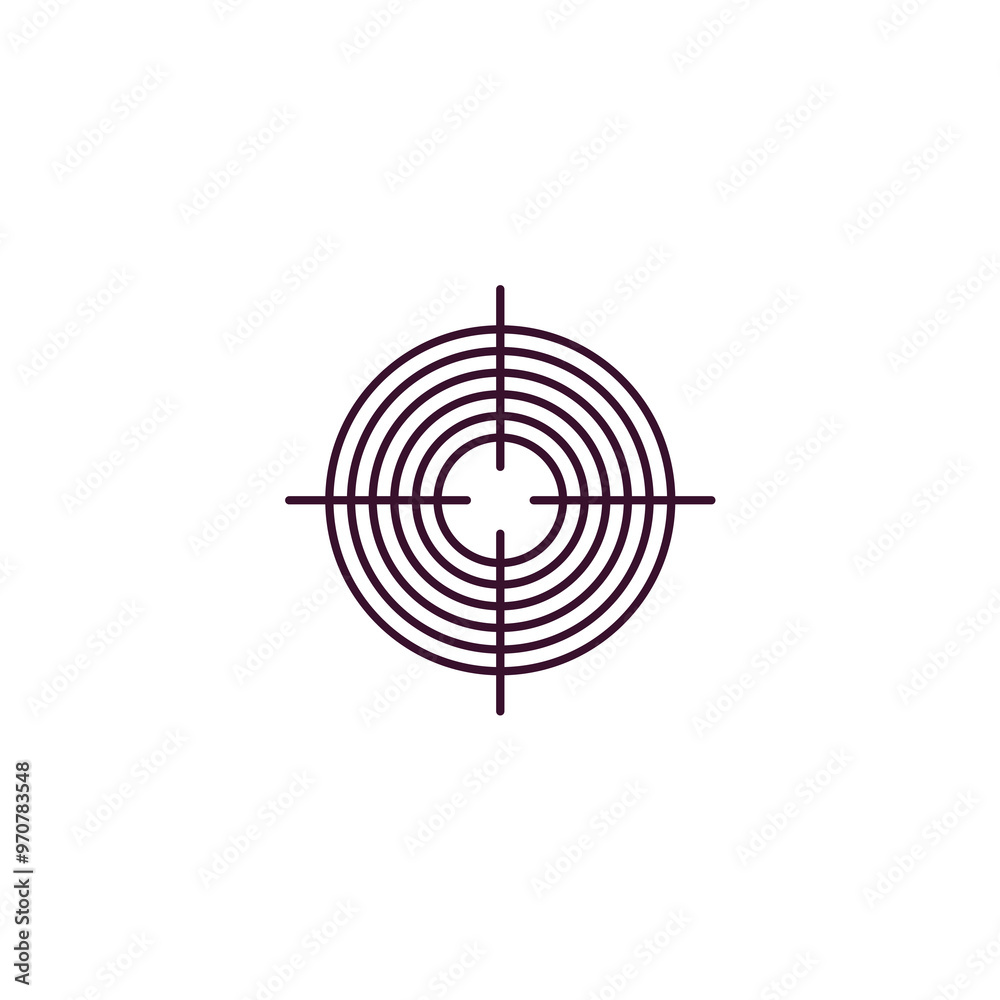 target circles outline icon. Linear vector from tools concept. Thin line target circles icon isolated on white background target circles outline icon. Linear vector from tools concept. Thin line target circles icon isolated on white background