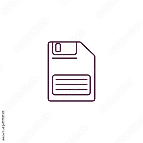face down floppy disk outline icon. Linear vector from tools concept. Thin line face down floppy disk icon isolated on white background