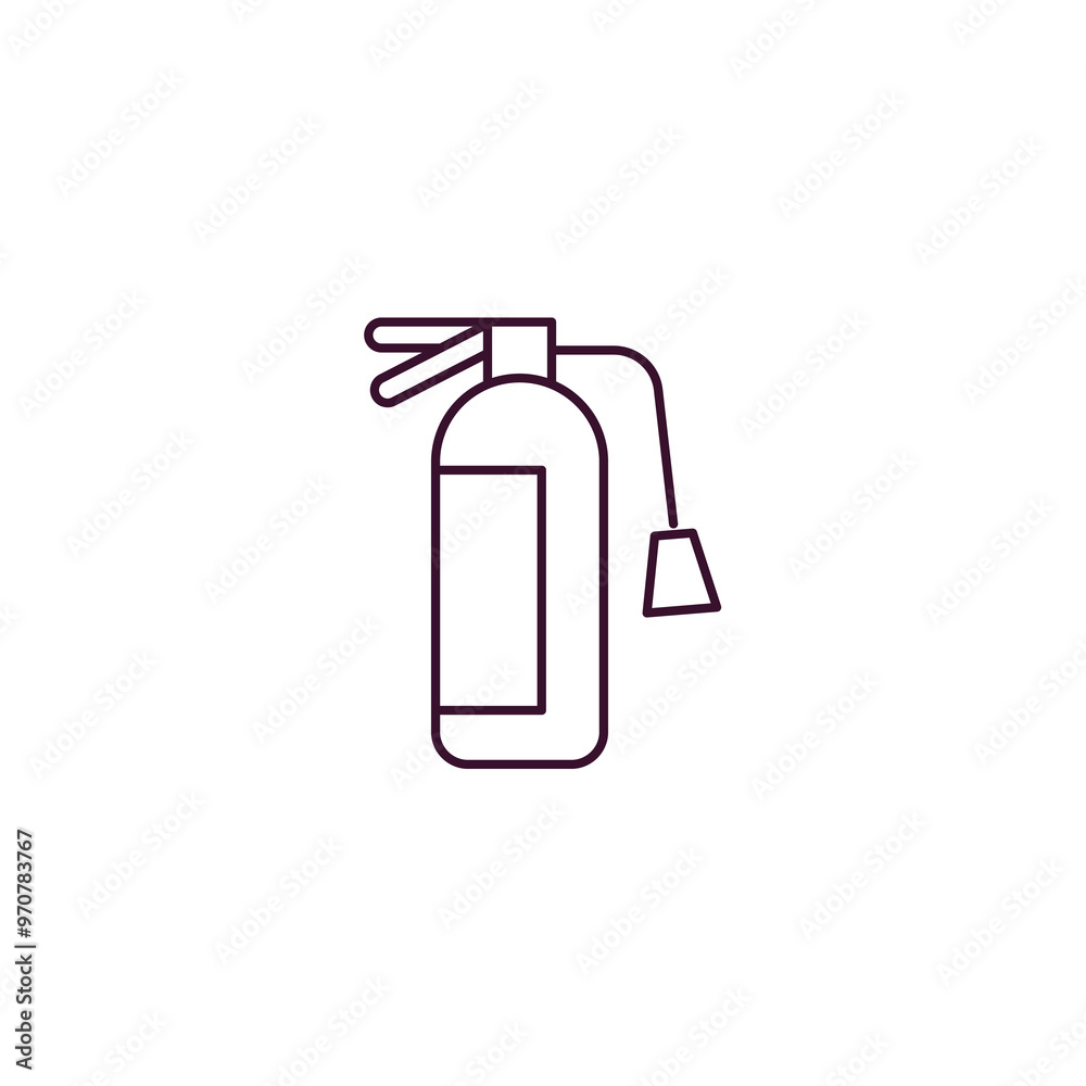 flame extinguisher outline icon. Linear vector from tools concept. Thin line flame extinguisher icon isolated on white background flame extinguisher outline icon. Linear vector from tools concept. Thin line flame extinguisher icon isolated on white background