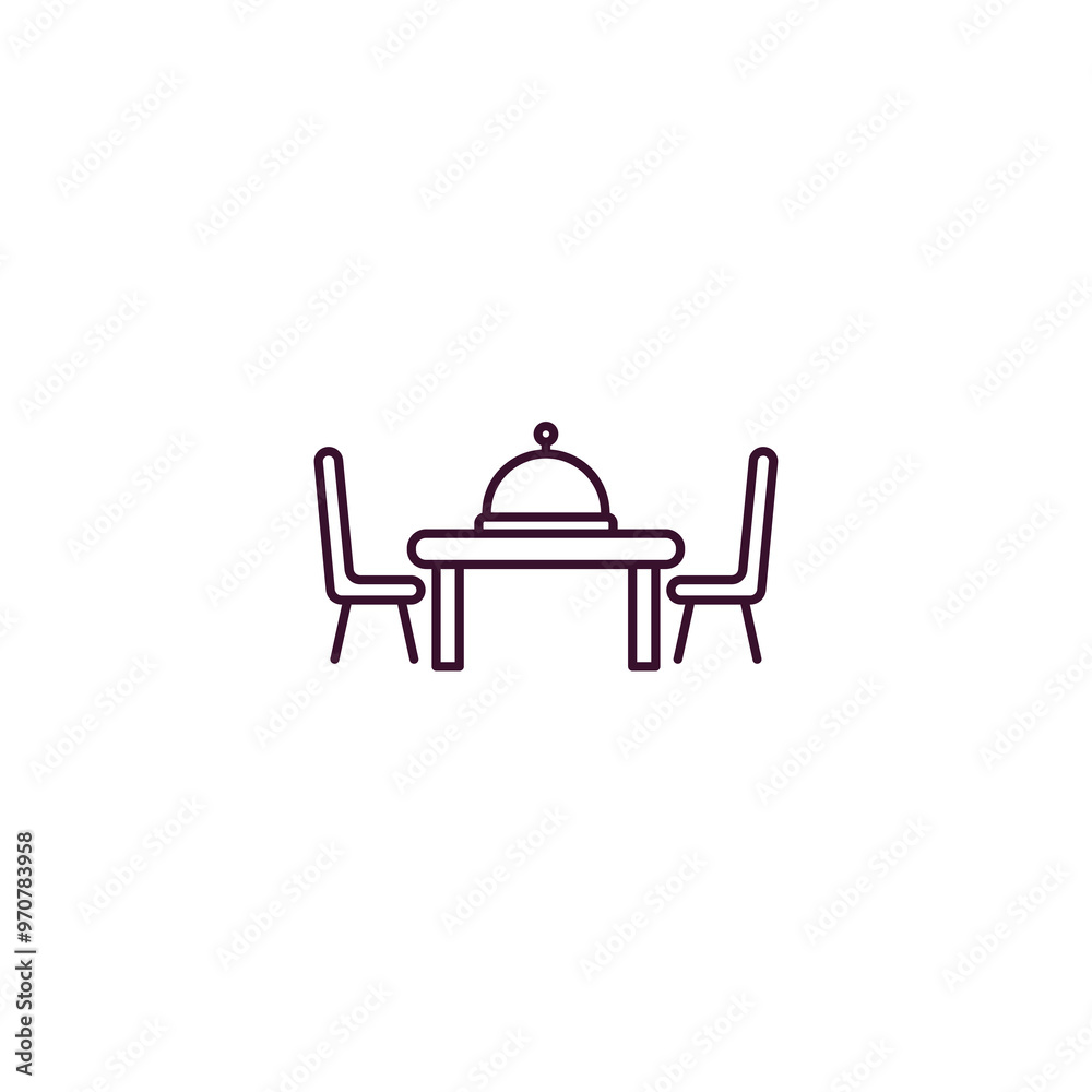dining set outline icon. Linear vector from tools concept. Thin line dining set icon isolated on white background dining set outline icon. Linear vector from tools concept. Thin line dining set icon isolated on white background