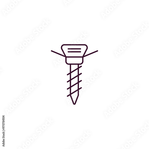 auger outline icon. Linear vector from tools concept. Thin line auger icon isolated on white background