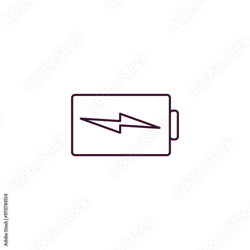 battery charging outline icon. Linear vector from tools concept. Thin line battery charging icon isolated on white background