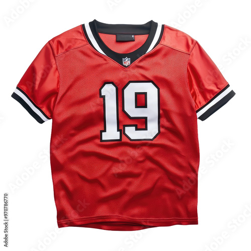 Red football jersey with #19
