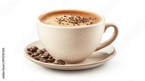 Wallpaper Mural Cappuccino cup clipart, element, 3D illustration, realistic, isolated on white background Torontodigital.ca