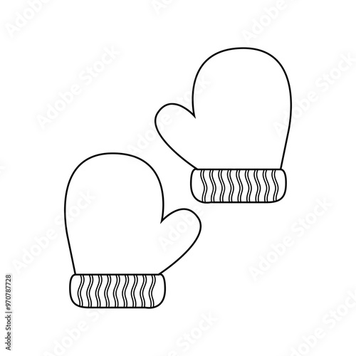 Mitten Template Vector Design on White Background