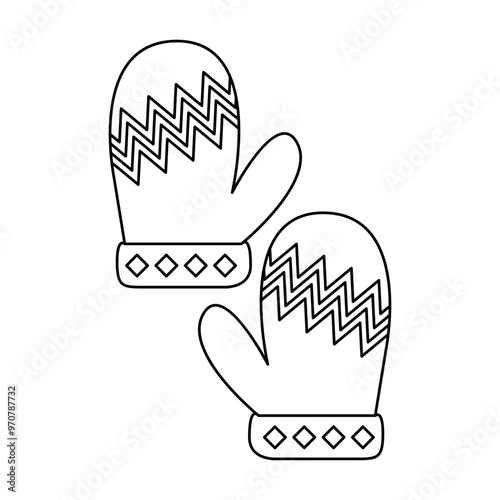 Mitten Template Vector Design on White Background