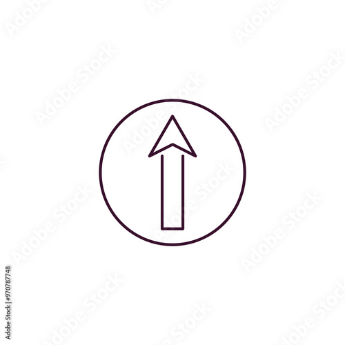 straight outline icon. Linear vector from traffic signs concept. Thin line straight icon isolated on white background