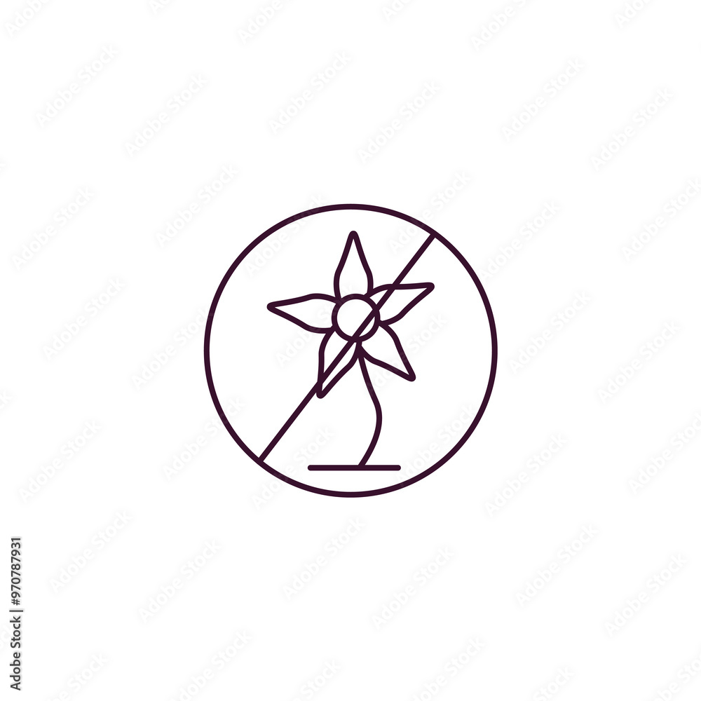 no picking flowers outline icon. Linear vector from traffic signs concept. Thin line no picking flowers icon isolated on white background no picking flowers outline icon. Linear vector from traffic signs concept. Thin line no picking flowers icon isolated on white background