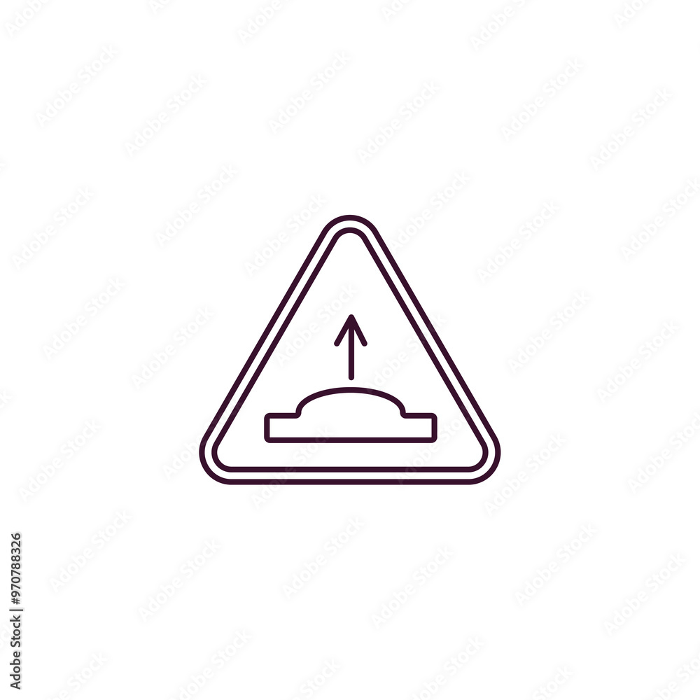 hump outline icon. Linear vector from traffic signs concept. Thin line hump icon isolated on white background hump outline icon. Linear vector from traffic signs concept. Thin line hump icon isolated on white background
