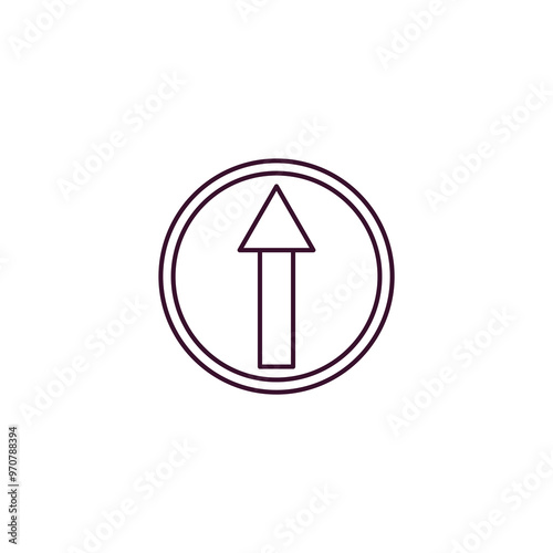 Free Download ahead only sign outline icon. Linear vector from traffic signs concept. Thin line ahead only sign icon isolated on white background - GFXLoad