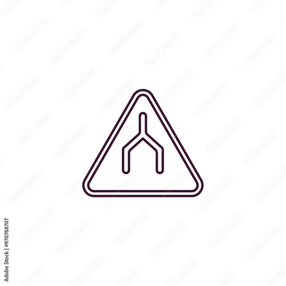 end of way sign outline icon. Linear vector from traffic signs concept. Thin line end of way sign icon isolated on white background end of way sign outline icon. Linear vector from traffic signs concept. Thin line end of way sign icon isolated on white background