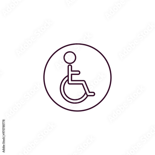 handicap sign outline icon. Linear vector from traffic signs concept. Thin line handicap sign icon isolated on white background