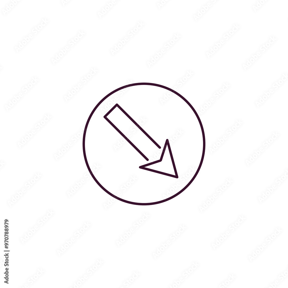 keep right sign outline icon. Linear vector from traffic signs concept. Thin line keep right sign icon isolated on white background keep right sign outline icon. Linear vector from traffic signs concept. Thin line keep right sign icon isolated on white background
