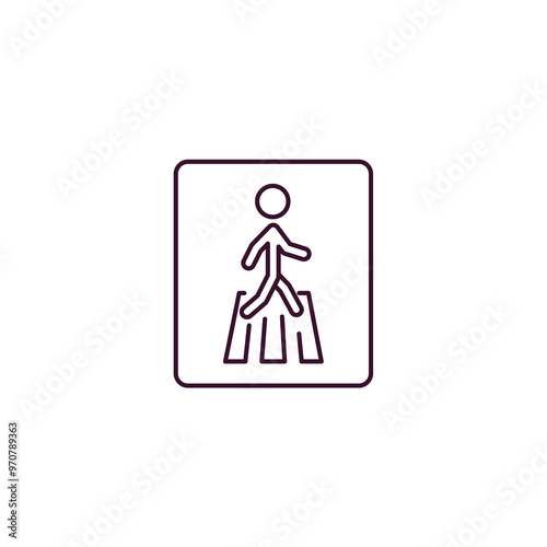 pedestrian sign outline icon. Linear vector from traffic signs concept. Thin line pedestrian sign icon isolated on white background