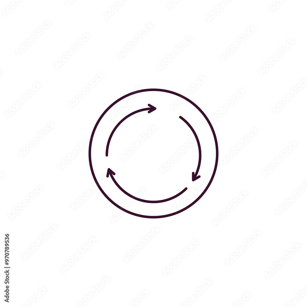 roundabout sign outline icon. Linear vector from traffic signs concept. Thin line roundabout sign icon isolated on white background roundabout sign outline icon. Linear vector from traffic signs concept. Thin line roundabout sign icon isolated on white background