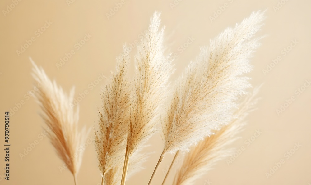 macro photography of beautiful pampas grass with soft colors, Generative AI macro photography of beautiful pampas grass with soft colors, Generative AI