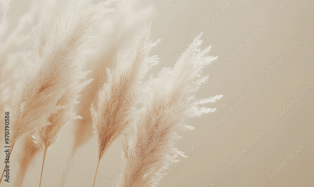 macro photography of beautiful pampas grass with soft colors, Generative AI macro photography of beautiful pampas grass with soft colors, Generative AI