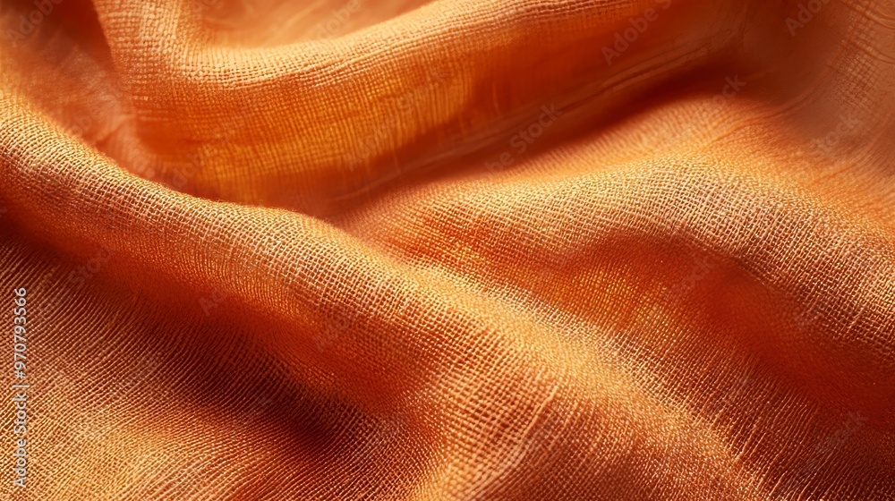 Orange linen fabric cloth texture background. Orange linen fabric cloth texture background.