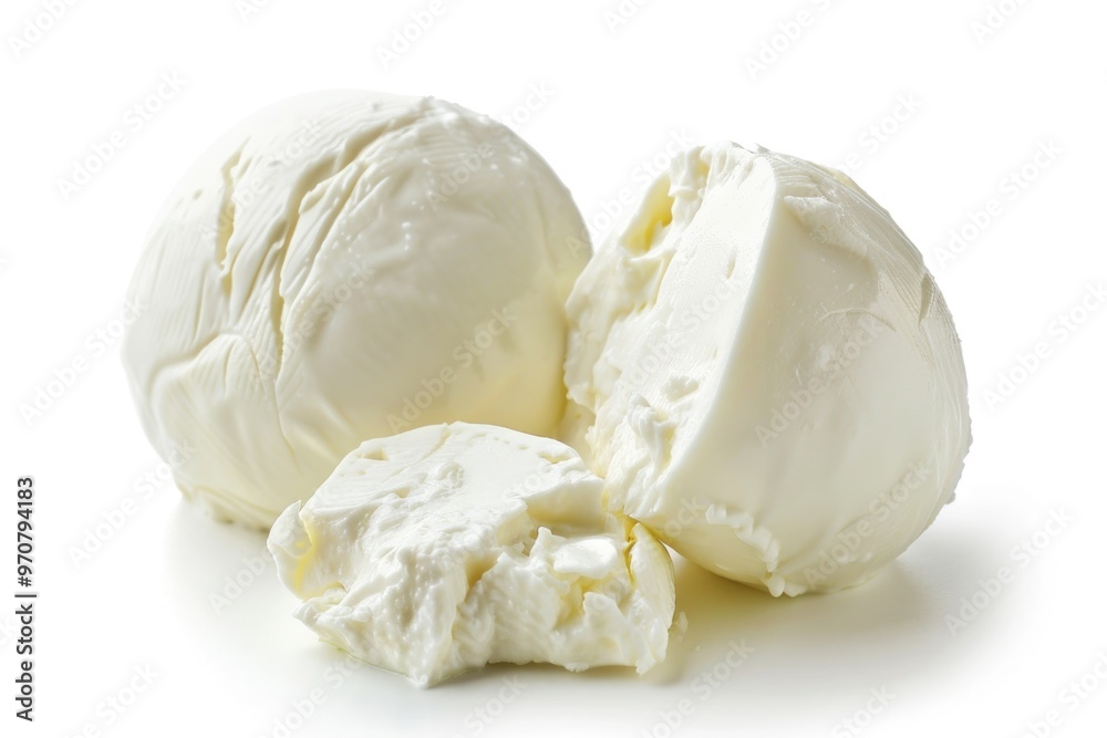 Two scoops of ice cream sitting side by side, perfect for a sweet treat Two scoops of ice cream sitting side by side, perfect for a sweet treat