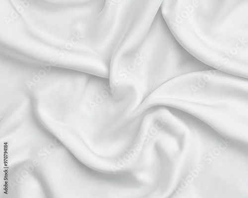 Smooth material close-up of white sports jersey fabric texture, providing a detailed view of the texture. photo