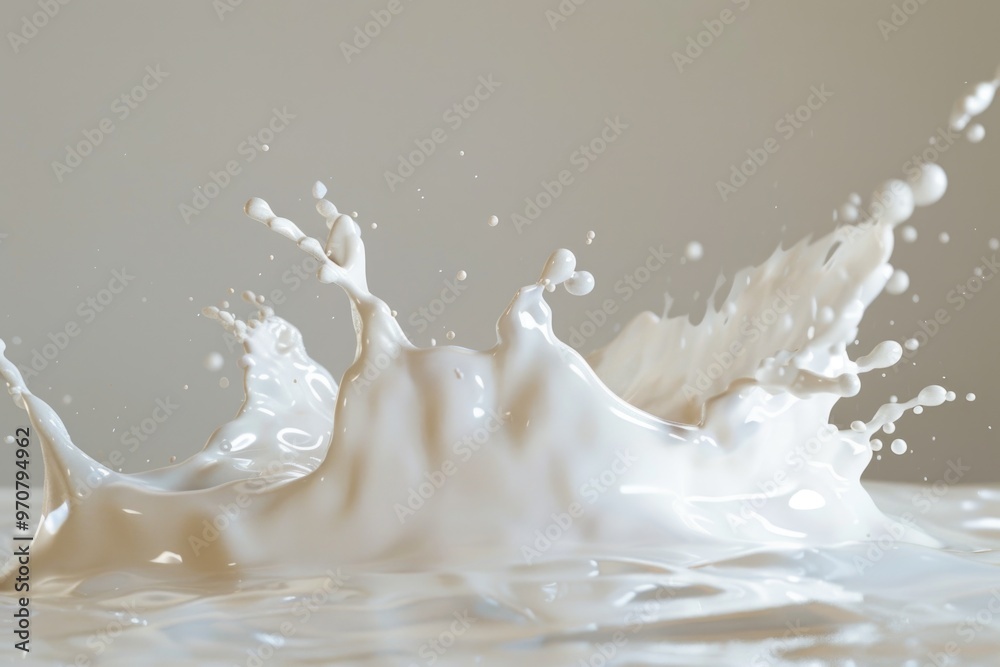 A splash of milk on top of a table, suitable for still life or food styling photos A splash of milk on top of a table, suitable for still life or food styling photos