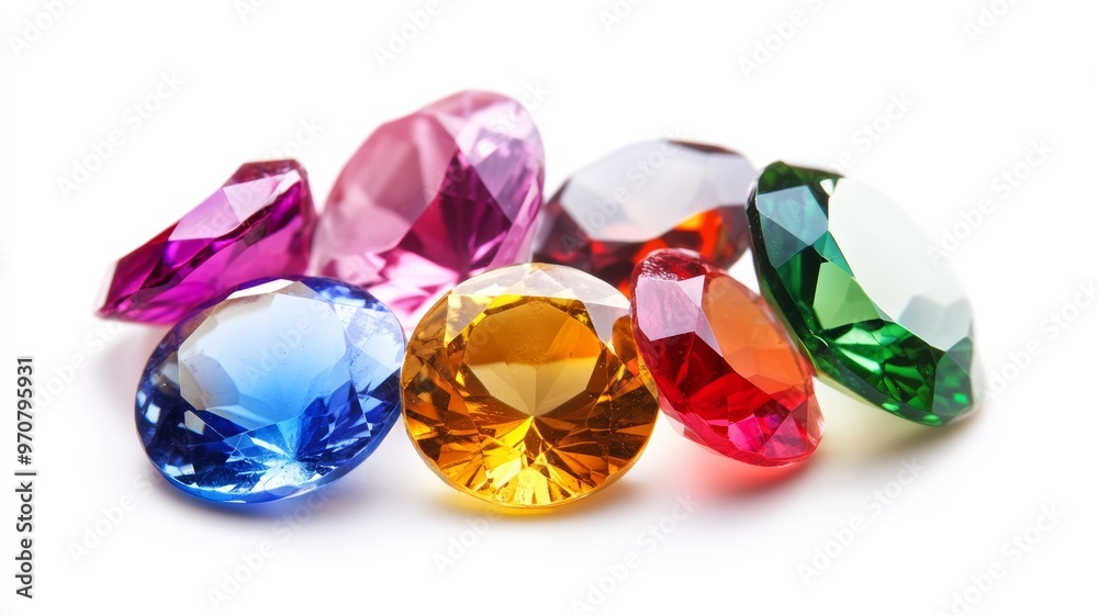 Bright gems isolated on a white background Bright gems isolated on a white background