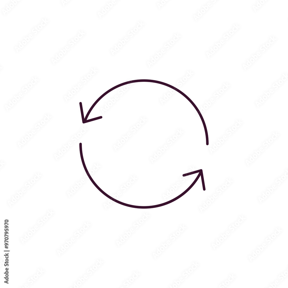 circular arrow clock outline icon. Linear vector from user interface concept. Thin line circular arrow clock icon isolated on white background circular arrow clock outline icon. Linear vector from user interface concept. Thin line circular arrow clock icon isolated on white background