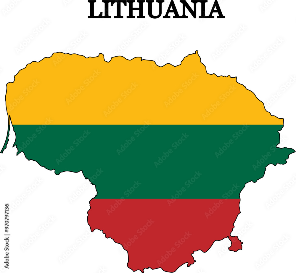 Lithuania flag map. Print on t-shirt, cup, etc. Lithuania flag map. Print on t-shirt, cup, etc.
