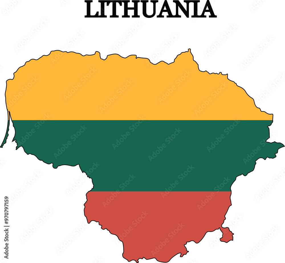 Lithuania flag map. Print on t-shirt, cup, etc. Lithuania flag map. Print on t-shirt, cup, etc.