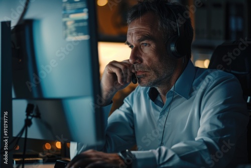 A person typing away on their laptop in a quiet workspace, suitable for office or home use