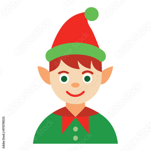      Christmas elf icon vector illustration.
